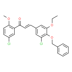 ChemSpider 2D Image | (2E)-3-[4-(Benzyloxy)-3-chloro-5-ethoxyphenyl]-1-(5-chloro-2-methoxyphenyl)-2-propen-1-one | C25H22Cl2O4