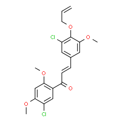 ChemSpider 2D Image | (2E)-3-[4-(Allyloxy)-3-chloro-5-methoxyphenyl]-1-(5-chloro-2,4-dimethoxyphenyl)-2-propen-1-one | C21H20Cl2O5
