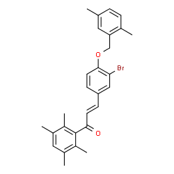 ChemSpider 2D Image | (2E)-3-{3-Bromo-4-[(2,5-dimethylbenzyl)oxy]phenyl}-1-(2,3,5,6-tetramethylphenyl)-2-propen-1-one | C28H29BrO2