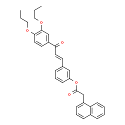 ChemSpider 2D Image | 3-[(1E)-3-(3,4-Dipropoxyphenyl)-3-oxo-1-propen-1-yl]phenyl 1-naphthylacetate | C33H32O5