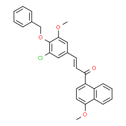 ChemSpider 2D Image | (2E)-3-[4-(Benzyloxy)-3-chloro-5-methoxyphenyl]-1-(4-methoxy-1-naphthyl)-2-propen-1-one | C28H23ClO4