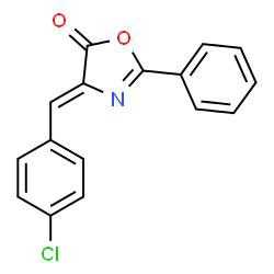 ChemSpider 2D Image | (Z)-4-(4-Chlorobenzylidene)-2-phenyloxazol-5(4H)-one | C16H10ClNO2