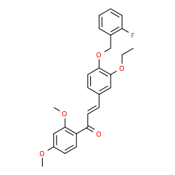ChemSpider 2D Image | (2E)-1-(2,4-Dimethoxyphenyl)-3-{3-ethoxy-4-[(2-fluorobenzyl)oxy]phenyl}-2-propen-1-one | C26H25FO5