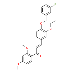 ChemSpider 2D Image | (2E)-1-(2,4-Dimethoxyphenyl)-3-{3-ethoxy-4-[(3-fluorobenzyl)oxy]phenyl}-2-propen-1-one | C26H25FO5