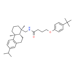 ChemSpider 2D Image | N-(Abieta-8,11,13-trien-18-yl)-4-[4-(2-methyl-2-propanyl)phenoxy]butanamide | C34H49NO2