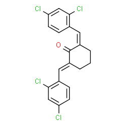 ChemSpider 2D Image | (2Z,6E)-2,6-Bis(2,4-dichlorobenzylidene)cyclohexanone | C20H14Cl4O