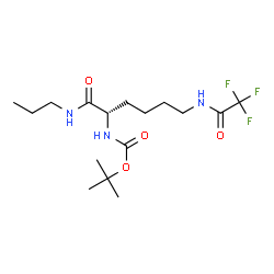 ChemSpider 2D Image | N~2~-{[(2-Methyl-2-propanyl)oxy]carbonyl}-N-propyl-N~6~-(trifluoroacetyl)-L-lysinamide | C16H28F3N3O4