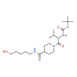 ChemSpider 2D Image | 2-Methyl-2-propanyl [(2S)-1-{4-[(5-hydroxypentyl)carbamoyl]-1-piperidinyl}-3-methyl-1-oxo-2-butanyl]carbamate | C21H39N3O5