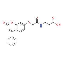 ChemSpider 2D Image | N-{[(2-Oxo-4-phenyl-2H-chromen-7-yl)oxy]acetyl}-beta-alanine | C20H17NO6