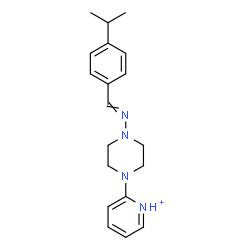 ChemSpider 2D Image | 2-{4-[(4-Isopropylbenzylidene)amino]-1-piperazinyl}pyridinium | C19H25N4