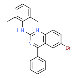 ChemSpider 2D Image | 6-Bromo-N-(2,6-dimethylphenyl)-4-phenyl-2-quinazolinamine | C22H18BrN3