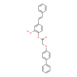 ChemSpider 2D Image | 2-Methoxy-4-[(E)-2-phenylvinyl]phenyl (4-biphenylyloxy)acetate | C29H24O4