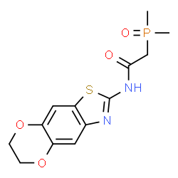 ChemSpider 2D Image | N-(6,7-Dihydro[1,4]dioxino[2,3-f][1,3]benzothiazol-2-yl)-2-(dimethylphosphoryl)acetamide | C13H15N2O4PS