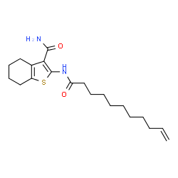 ChemSpider 2D Image | 2-(10-Undecenoylamino)-4,5,6,7-tetrahydro-1-benzothiophene-3-carboxamide | C20H30N2O2S