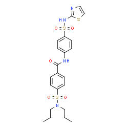 ChemSpider 2D Image | 4-(Dipropylsulfamoyl)-N-[4-(1,3-thiazol-2-ylsulfamoyl)phenyl]benzamide | C22H26N4O5S3