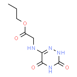 ChemSpider 2D Image | glycine, N-(3,5-dihydroxy-1,2,4-triazin-6-yl)-, propyl ester | C8H12N4O4