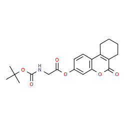 ChemSpider 2D Image | 6-oxo-7,8,9,10-tetrahydro-6H-benzo[c]chromen-3-yl N-(tert-butoxycarbonyl)glycinate | C20H23NO6