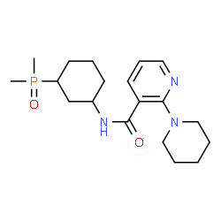 ChemSpider 2D Image | N-[3-(Dimethylphosphoryl)cyclohexyl]-2-(1-piperidinyl)nicotinamide | C19H30N3O2P