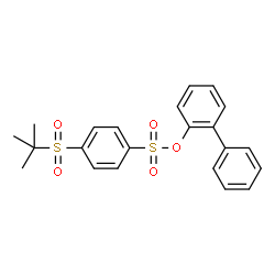 ChemSpider 2D Image | 2-Biphenylyl 4-[(2-methyl-2-propanyl)sulfonyl]benzenesulfonate | C22H22O5S2