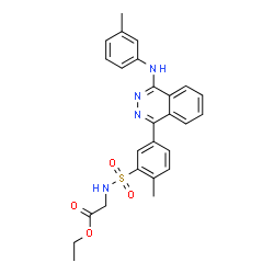 ChemSpider 2D Image | Ethyl N-[(2-methyl-5-{4-[(3-methylphenyl)amino]-1-phthalazinyl}phenyl)sulfonyl]glycinate | C26H26N4O4S