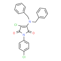 ChemSpider 2D Image | 3-Chloro-1-(4-chlorophenyl)-4-(dibenzylamino)-1H-pyrrole-2,5-dione | C24H18Cl2N2O2