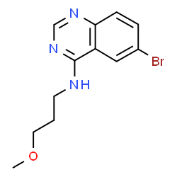 ChemSpider 2D Image | 6-Bromo-N-(3-methoxypropyl)-4-quinazolinamine | C12H14BrN3O