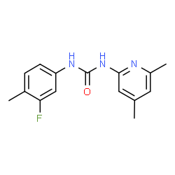 ChemSpider 2D Image | 1-(4,6-Dimethyl-2-pyridinyl)-3-(3-fluoro-4-methylphenyl)urea | C15H16FN3O
