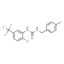 ChemSpider 2D Image | 1-[2-Chloro-5-(trifluoromethyl)phenyl]-3-(4-methylbenzyl)urea | C16H14ClF3N2O