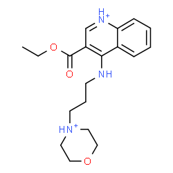 ChemSpider 2D Image | 3-(Ethoxycarbonyl)-4-{[3-(morpholin-4-ium-4-yl)propyl]amino}quinolinium | C19H27N3O3