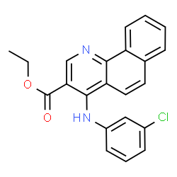 ChemSpider 2D Image | Ethyl 4-[(3-chlorophenyl)amino]benzo[h]quinoline-3-carboxylate | C22H17ClN2O2