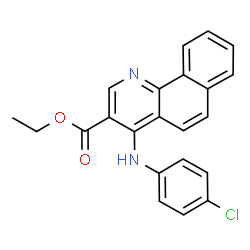 ChemSpider 2D Image | Ethyl 4-[(4-chlorophenyl)amino]benzo[h]quinoline-3-carboxylate | C22H17ClN2O2