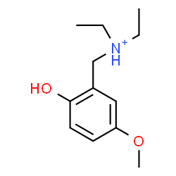 ChemSpider 2D Image | N-Ethyl-N-(2-hydroxy-5-methoxybenzyl)ethanaminium | C12H20NO2