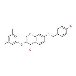 ChemSpider 2D Image | 7-[(4-Bromobenzyl)oxy]-3-(3,5-dimethylphenoxy)-4H-chromen-4-one | C24H19BrO4