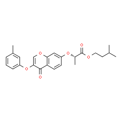 ChemSpider 2D Image | 3-Methylbutyl (2S)-2-{[3-(3-methylphenoxy)-4-oxo-4H-chromen-7-yl]oxy}propanoate | C24H26O6