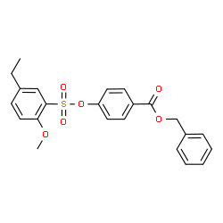 ChemSpider 2D Image | Benzyl 4-{[(5-ethyl-2-methoxyphenyl)sulfonyl]oxy}benzoate | C23H22O6S