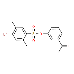ChemSpider 2D Image | 3-Acetylphenyl 4-bromo-2,5-dimethylbenzenesulfonate | C16H15BrO4S