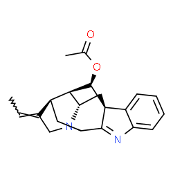 ChemSpider 2D Image | (3xi,7alpha,17R,19E)-1,2-Didehydro-2,7-dihydro-7,17-cyclosarpagan-17-yl acetate | C21H22N2O2