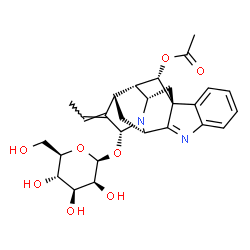 ChemSpider 2D Image | (7beta,15alpha,16xi,17S,19E,21beta)-21-(beta-D-Mannopyranosyloxy)-1,2-didehydro-2,7-dihydro-7,17-cyclosarpagan-17-yl acetate | C27H32N2O8