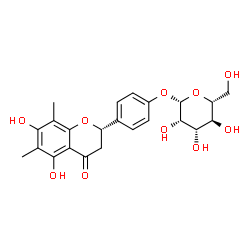 ChemSpider 2D Image | 4-[(2S)-5,7-Dihydroxy-6,8-dimethyl-4-oxo-3,4-dihydro-2H-chromen-2-yl]phenyl beta-D-mannopyranoside | C23H26O10