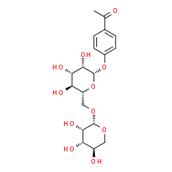 ChemSpider 2D Image | 4-Acetylphenyl 6-O-beta-D-lyxopyranosyl-beta-D-mannopyranoside | C19H26O11