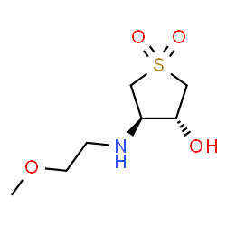 ChemSpider 2D Image | (3R,4R)-4-[(2-Methoxyethyl)amino]tetrahydro-3-thiopheneol 1,1-dioxide | C7H15NO4S