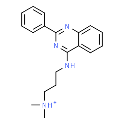 ChemSpider 2D Image | N,N-Dimethyl-3-[(2-phenyl-4-quinazolinyl)amino]-1-propanaminium | C19H23N4