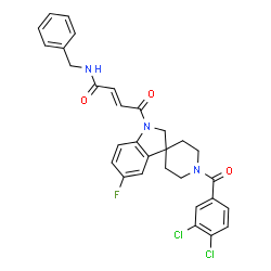 ChemSpider 2D Image | (2E)-N-Benzyl-4-[1'-(3,4-dichlorobenzoyl)-5-fluorospiro[indole-3,4'-piperidin]-1(2H)-yl]-4-oxo-2-butenamide | C30H26Cl2FN3O3