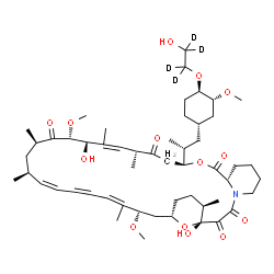 ChemSpider 2D Image | (1R,9S,12S,15R,18R,19R,21R,23S,24Z,30S,32S,35R)-1,18-Dihydroxy-12-{(2R)-1-[(1S,3R,4R)-4-{[2-hydroxy(~2~H_4_)ethyl]oxy}-3-methoxycyclohexyl]-2-propanyl}-19,30-dimethoxy-15,17,21,23,29,35-hexamethyl-11,
36-dioxa-4-azatricyclo[30.3.1.0~4,9~]hexatriaconta-16,24,26,28-tetraene-2,3,10,14,20-pentone | C53H79D4NO14