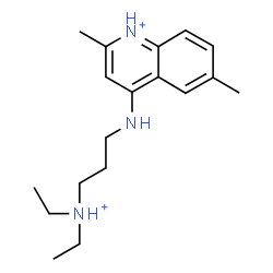 ChemSpider 2D Image | 4-{[3-(Diethylammonio)propyl]amino}-2,6-dimethylquinolinium | C18H29N3