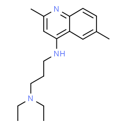 ChemSpider 2D Image | N'-(2,6-Dimethyl-4-quinolinyl)-N,N-diethyl-1,3-propanediamine | C18H27N3