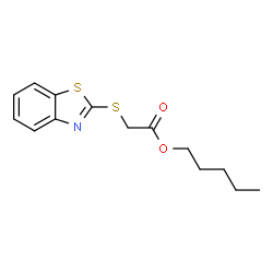 ChemSpider 2D Image | Pentyl (1,3-benzothiazol-2-ylsulfanyl)acetate | C14H17NO2S2