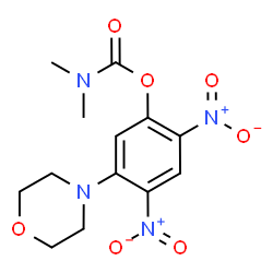 ChemSpider 2D Image | 5-(4-Morpholinyl)-2,4-dinitrophenyl dimethylcarbamate | C13H16N4O7