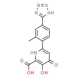 ChemSpider 2D Image | 3-Hydroxy-6-[2-methyl-4-(1H-tetrazol-5-yl)phenyl]-4-oxo-1,4-dihydro-2-pyridinecarboxylic acid | C14H11N5O4