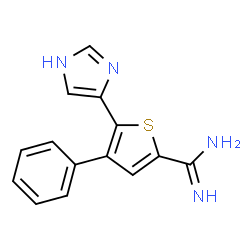 ChemSpider 2D Image | 5-(1H-Imidazol-4-yl)-4-phenyl-2-thiophenecarboximidamide | C14H12N4S